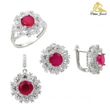 Gümüş zirkon taşlı set